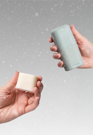 KIIMA holiday kit of 1 refillable applicator and 1 natural deodorant refill, ecofriendly packaging