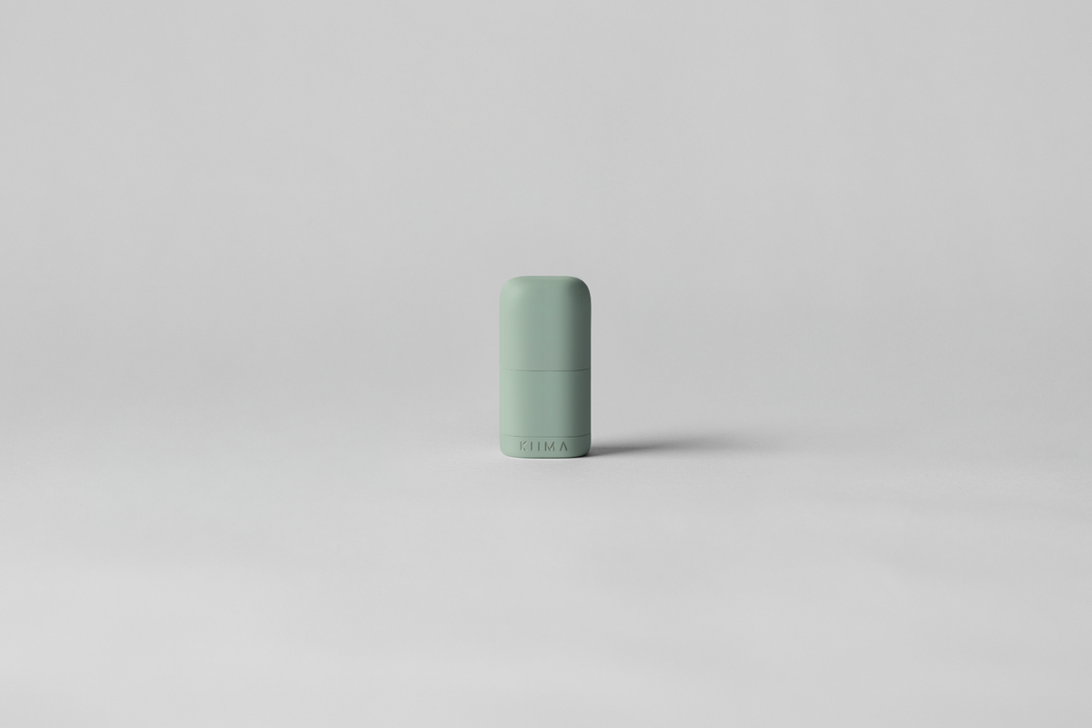 KIIMA Refillable Natural Lip balm applicator in Vert Forillon color, eco-friendly packaging