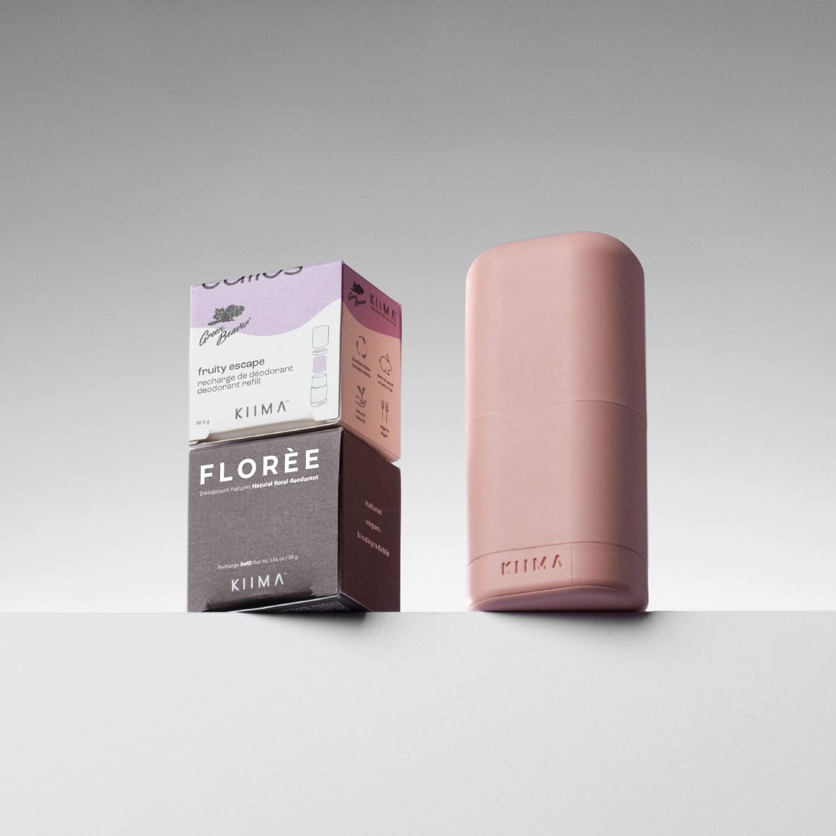 KIIMA natural deodorant refill starter kit for women, eco-friendly packaging