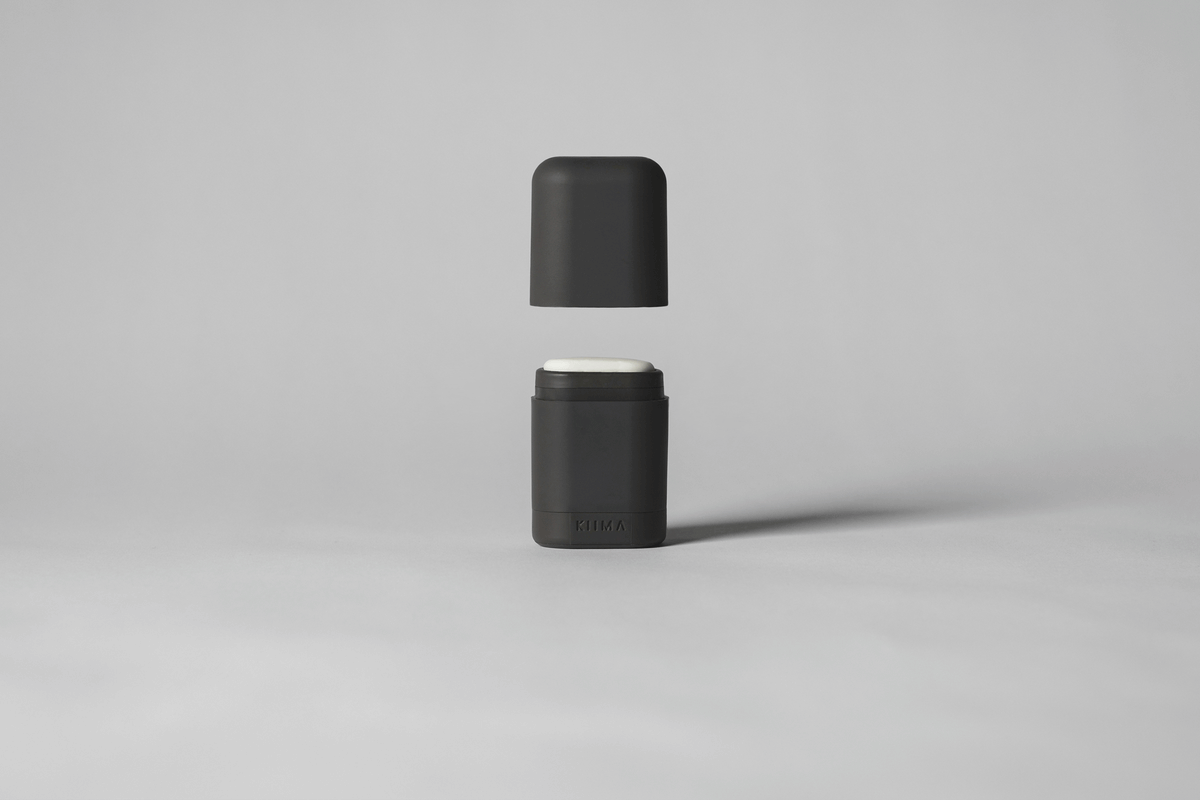 KIIMA refillable deodorant applicator, for natural skincare, in color Black Sand Beach, eco-friendly packaging, made in Canada