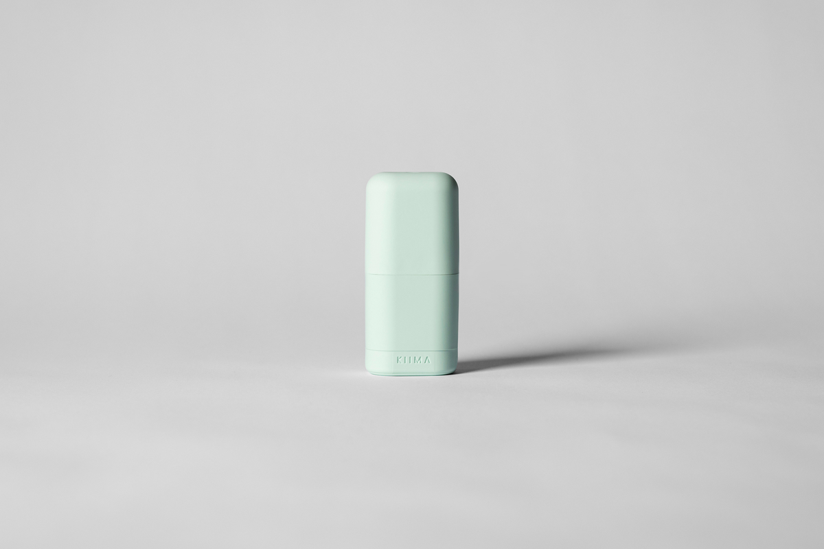 KIIMA refillable deodorant applicator, for natural skincare, in color Bleu Glacier, eco-friendly packaging, made in Canada