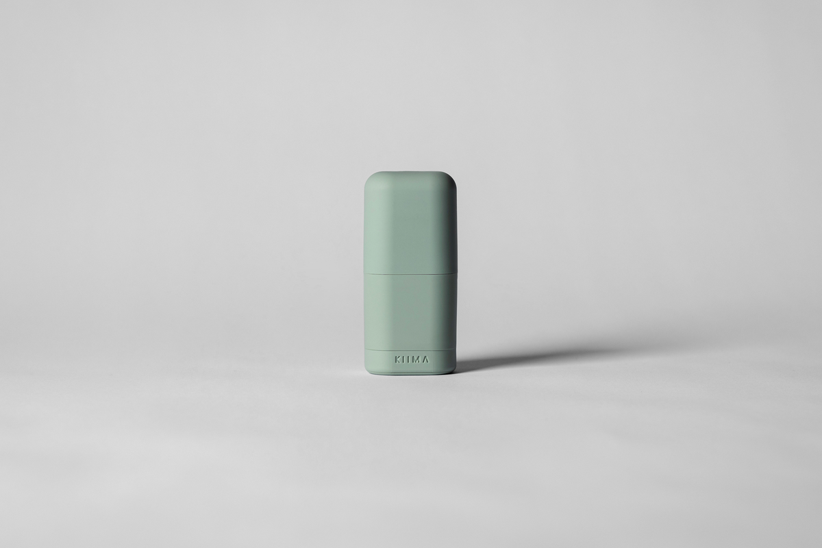 KIIMA refillable deodorant applicator, for natural skincare, in color Vert Forillon, eco-friendly packaging, made in Canada
